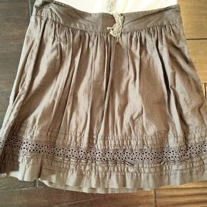 🌻 Loft brown pleated skirt